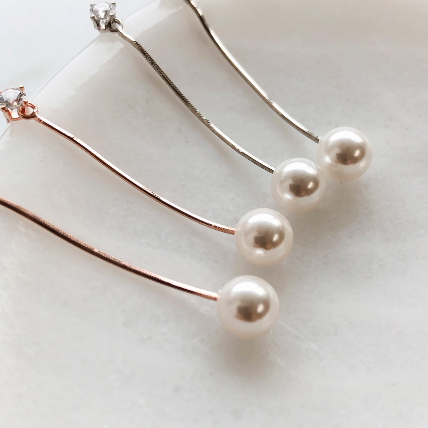 SOO n SOO Gentle Pearl Silver Earrings | Earrings for Women | KOODING