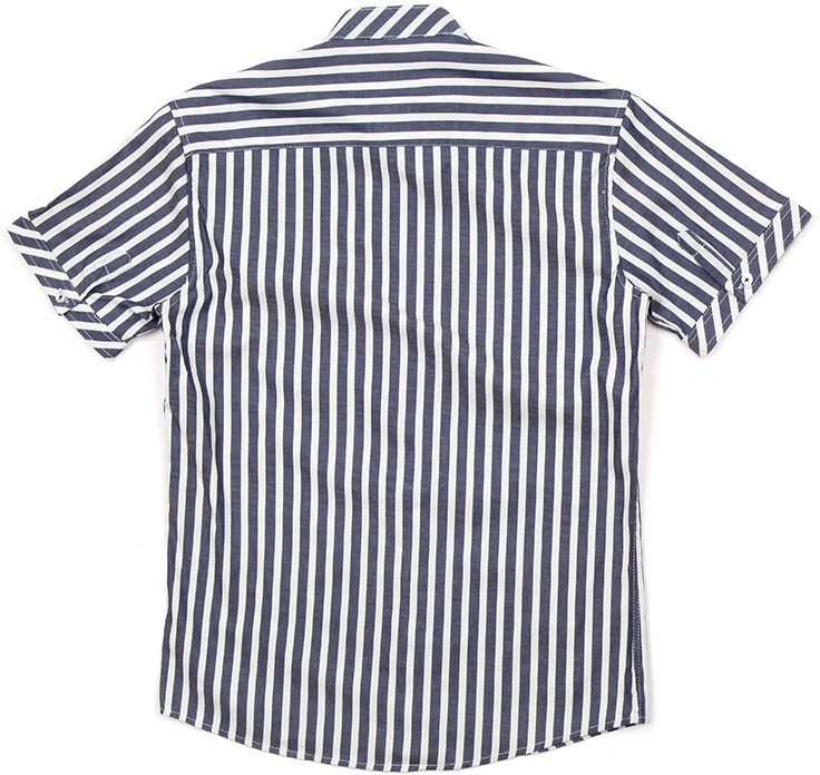 KSM China Collar Striped Short Sleeve Shirt | Striped for Men | KOODING