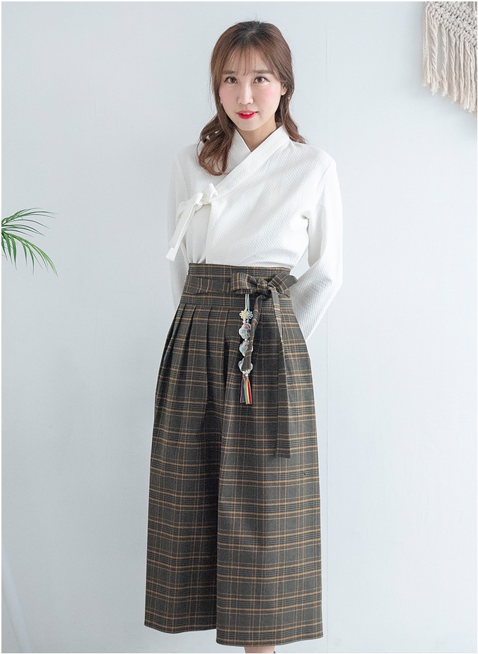 S Hanbok Hanbok Skirt (W-S12-LO-GRE) | Modern Hanbok for Women | KOODING