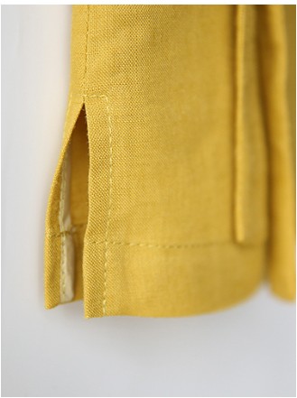 LEESLE Hanbok Linen M Jeogori Yellow | Tops & Jeogori for Women | KOODING