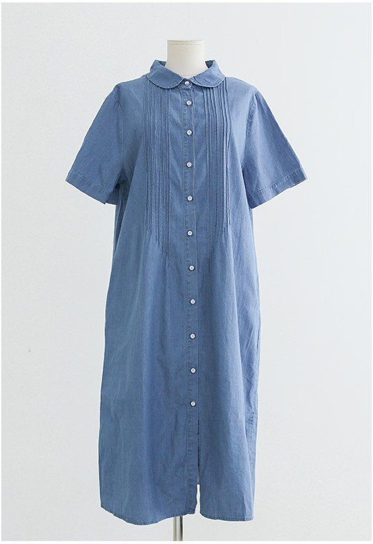JUSTONE Nero Soft Pintuck Denim Dress | Shirt Dresses for Women | KOODING