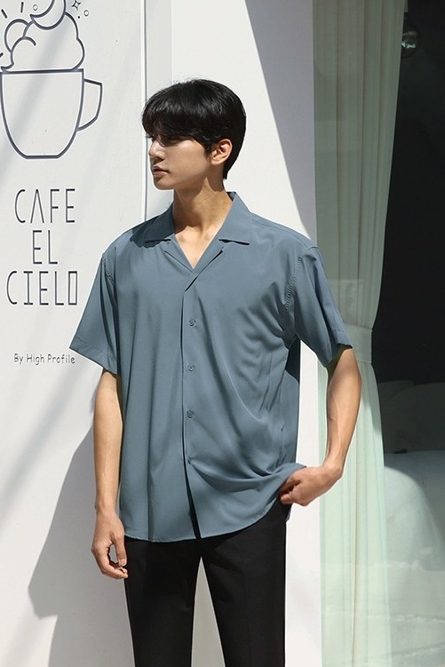 Feel Open Collar Short Sleeve Shirt