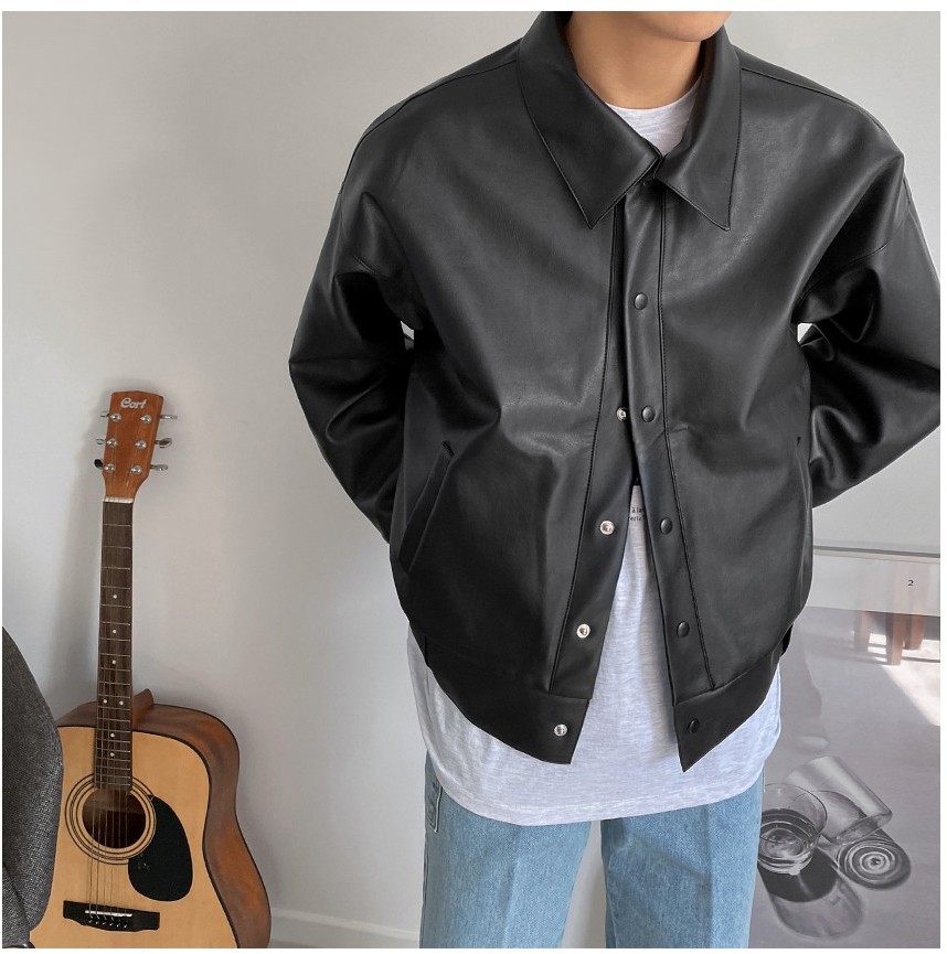 FLYDAY Daily Crop Leather Jacket | Jackets for Men | KOODING