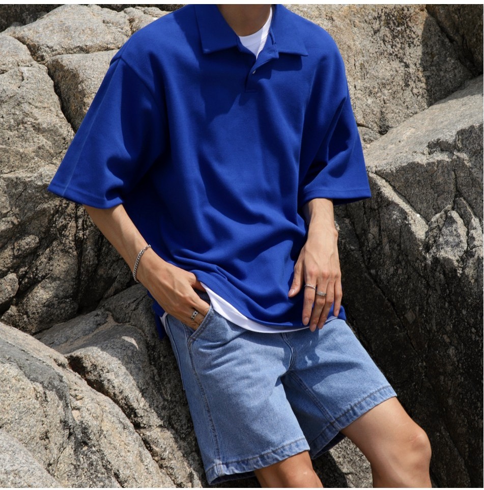 FLYDAY Acorn Oversized Collar Tee Shirt | Polos for Men | KOODING