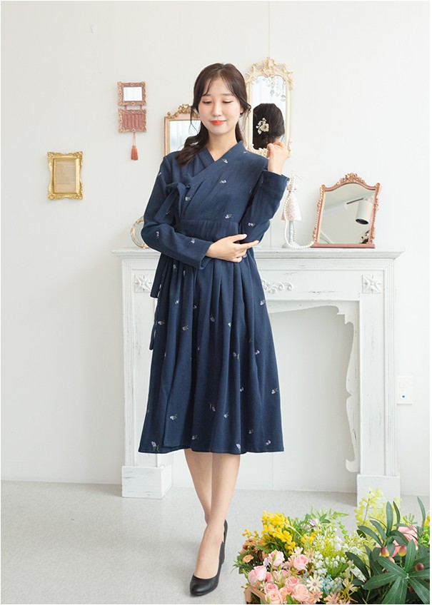 S Hanbok Hanbok WF28LO Dress Navy | Dresses for Women | KOODING