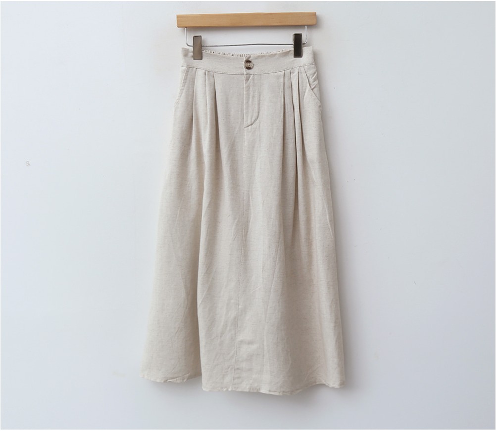 Envy Look Bread Linen Skirt | A-Line for Women | KOODING