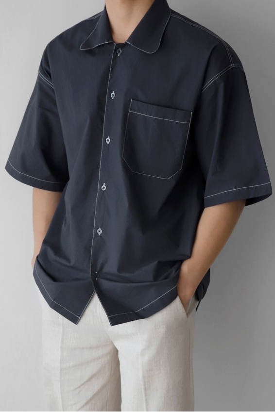 FLYDAY Curve Stitch Shirt | Casual Shirts for Men | KOODING