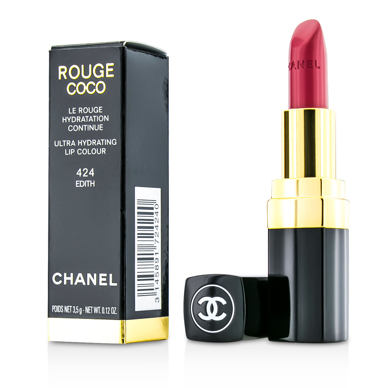 Chanel Rouge Coco Lipstick Lip Colour, Edith 424 - 0.12 oz tube