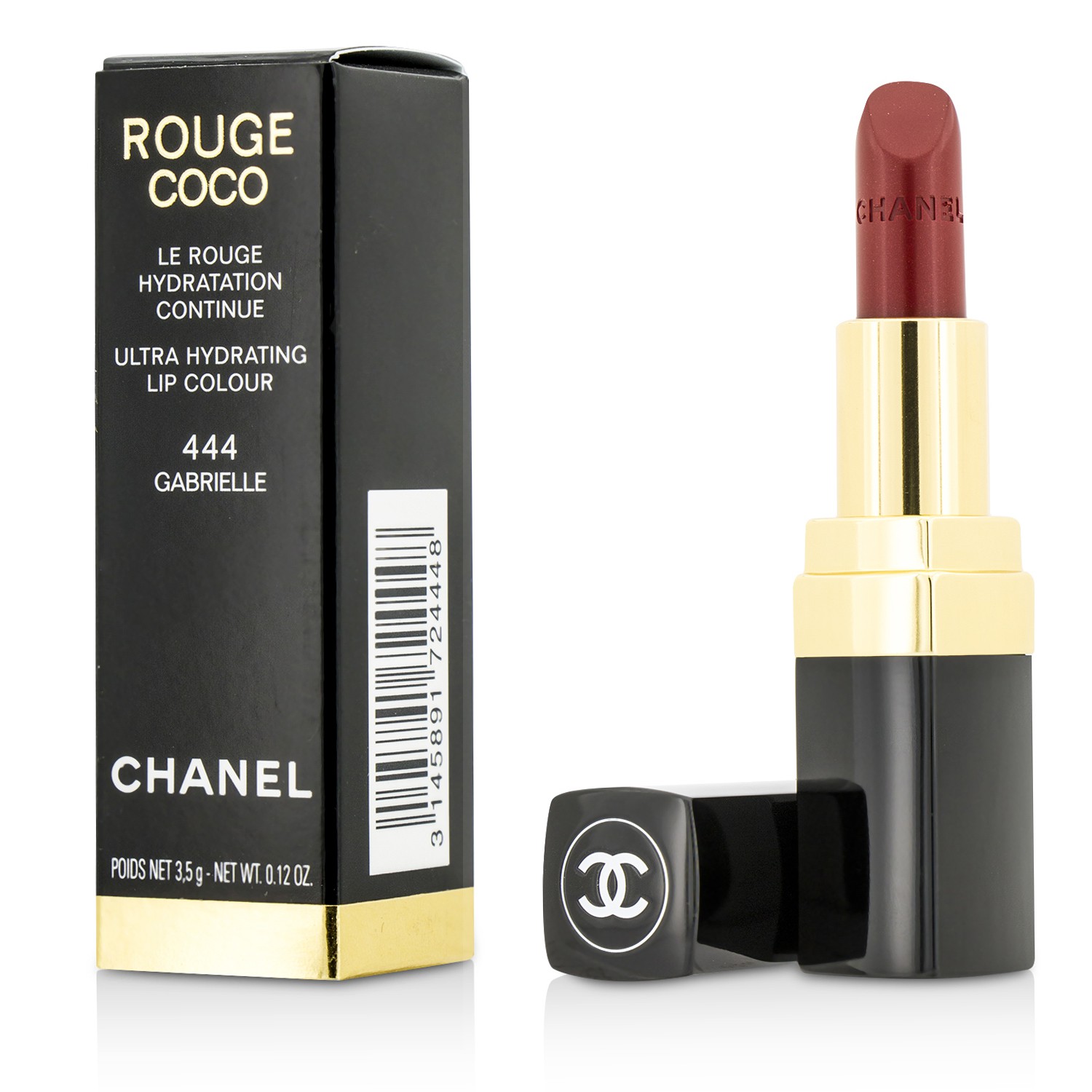 Chanel Rouge Coco Ultra Hydrating Lip Colour, Gabrielle 444 - 0.12 oz tube