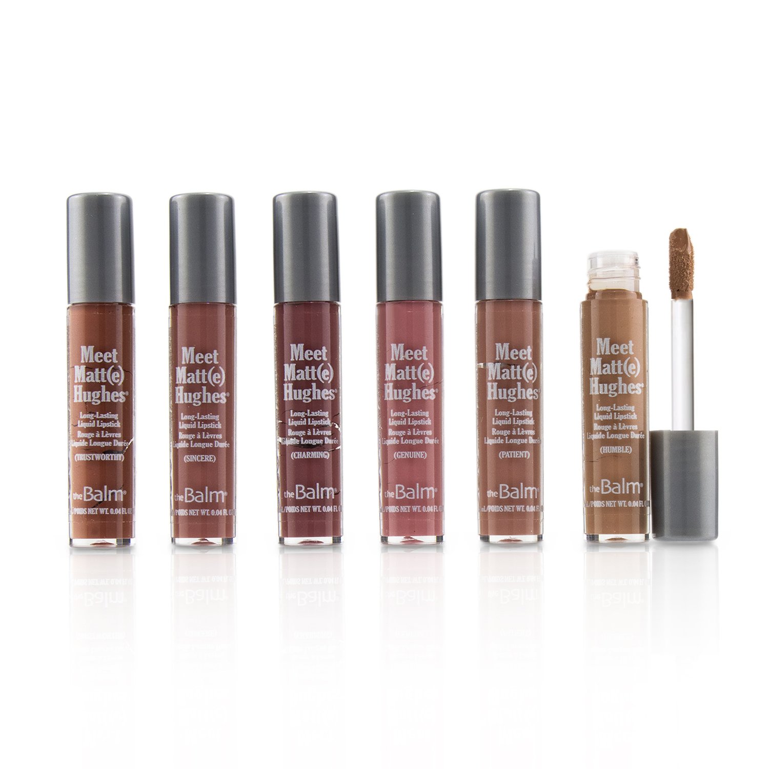 TheBalm Meet Matt(e) Hughes 6 Mini Long Lasting Liquid Lipsticks Kit - Nude  6x1.2ml/0.04oz | KOODING