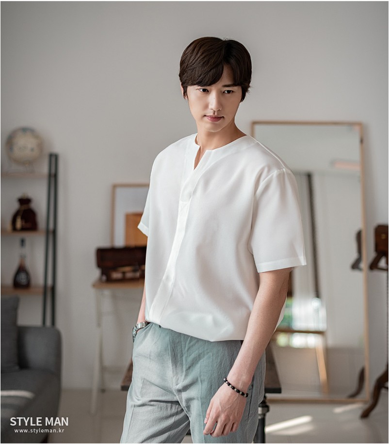 STYLEMAN Cooling Y Neck Stitch Short Sleeve Shirt