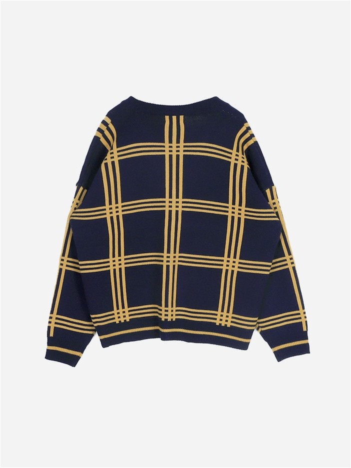 Vintage check detail hot sale cotton blend sweatshirt