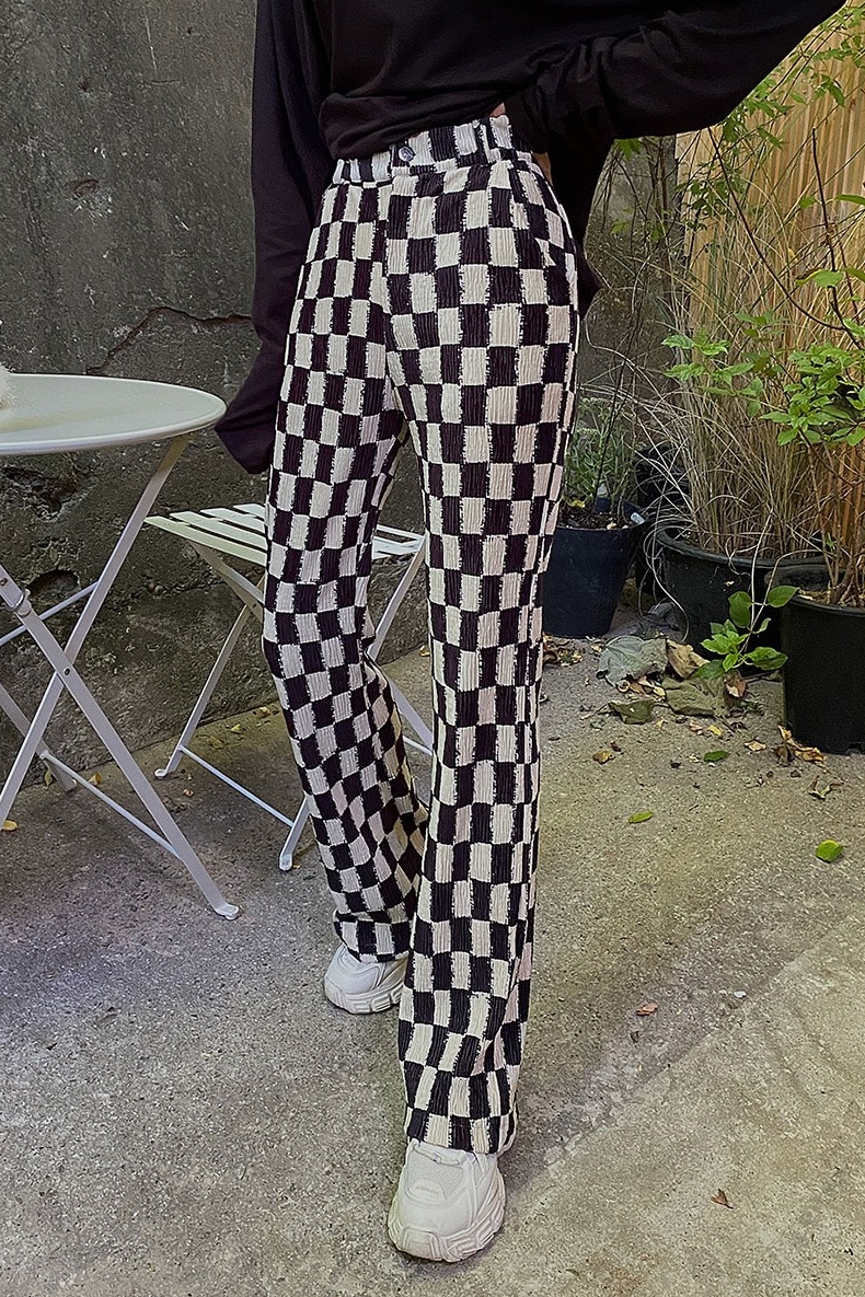 Checker Boot Cut Pants