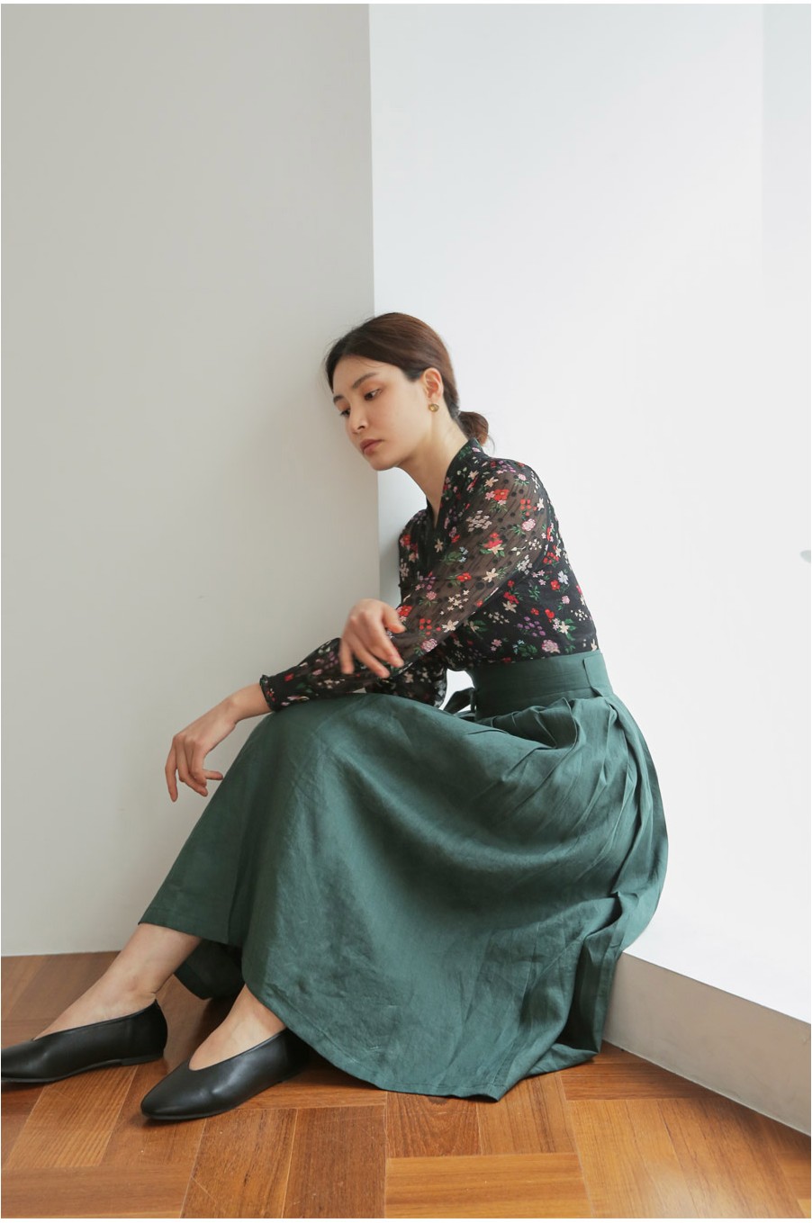 TETEROT SALON Hanbok Linen Long Skirt Khkai | Skirts for Women | KOODING