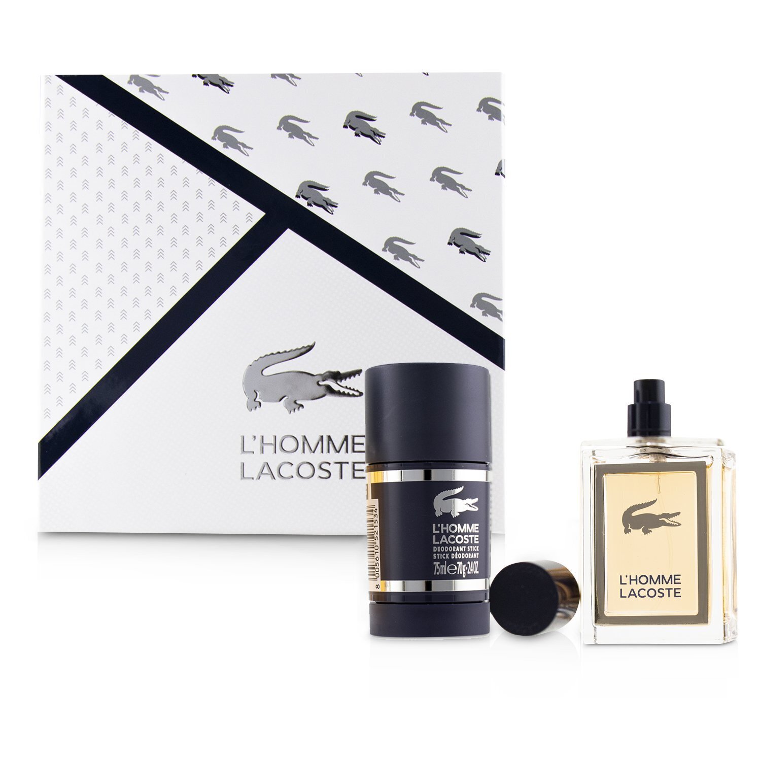 Lacoste L'Homme Coffret: De Toilette Spray 50ml/1.6oz + Deodorant Stick 75ml/2.4oz 2pcs | KOODING