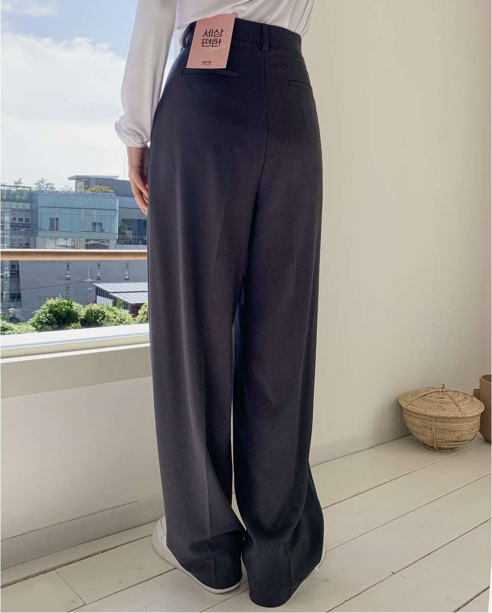 Envy Look World Comfort Double Pintuck Long Slacks | Wide for Women ...