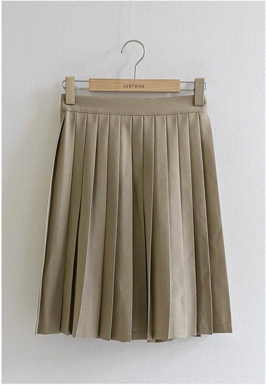 JUSTONE Sally Back Elastic Pleated Skirt | A-Line for Women | KOODING