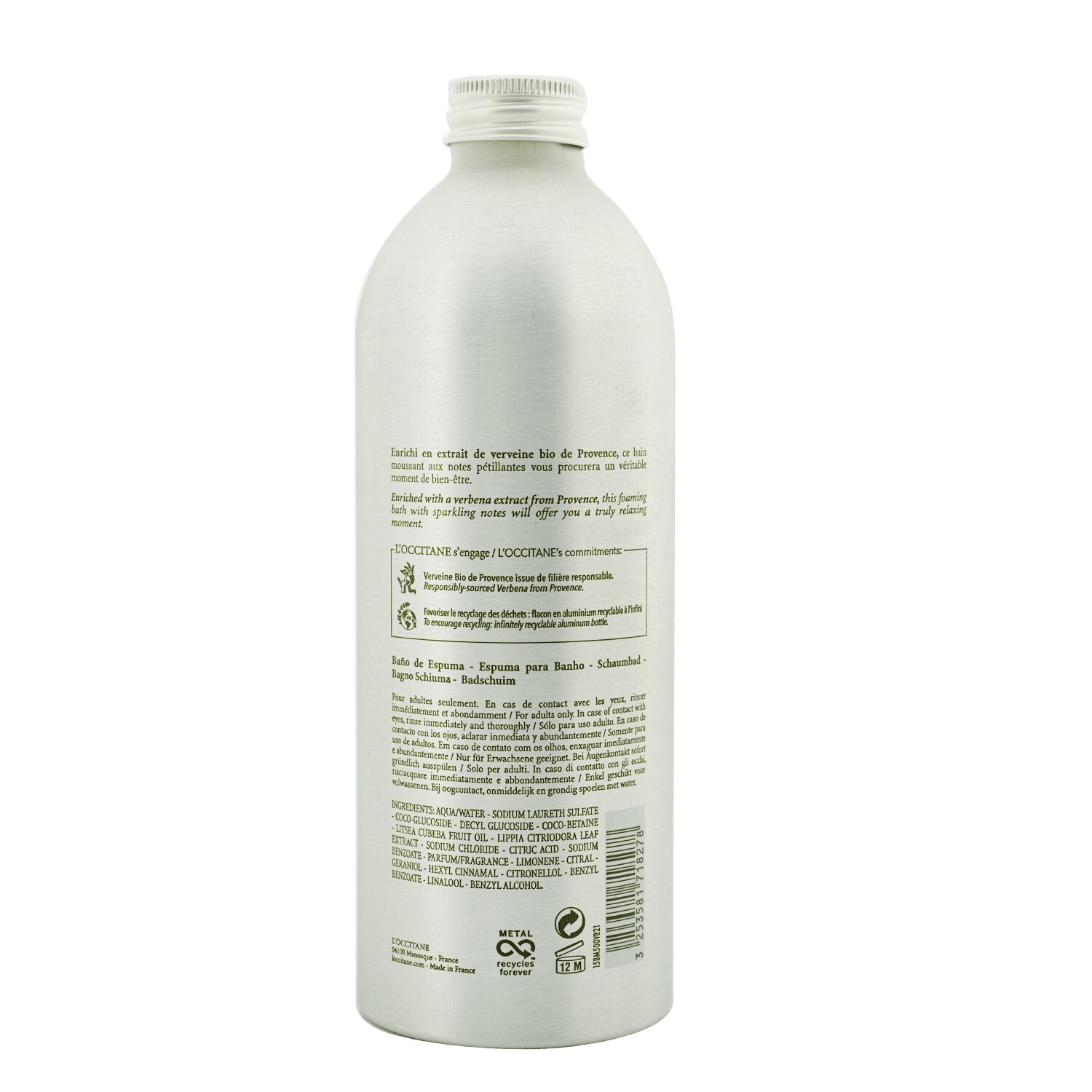 Verveine (Verbena) Foaming Bath 500ml/16.9oz