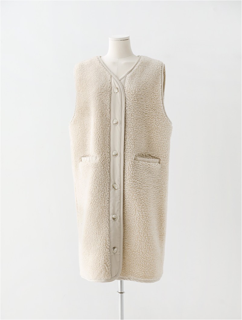 JStyle Shave Twisted Button Vest | Fur & Faux Fur for Women | KOODING