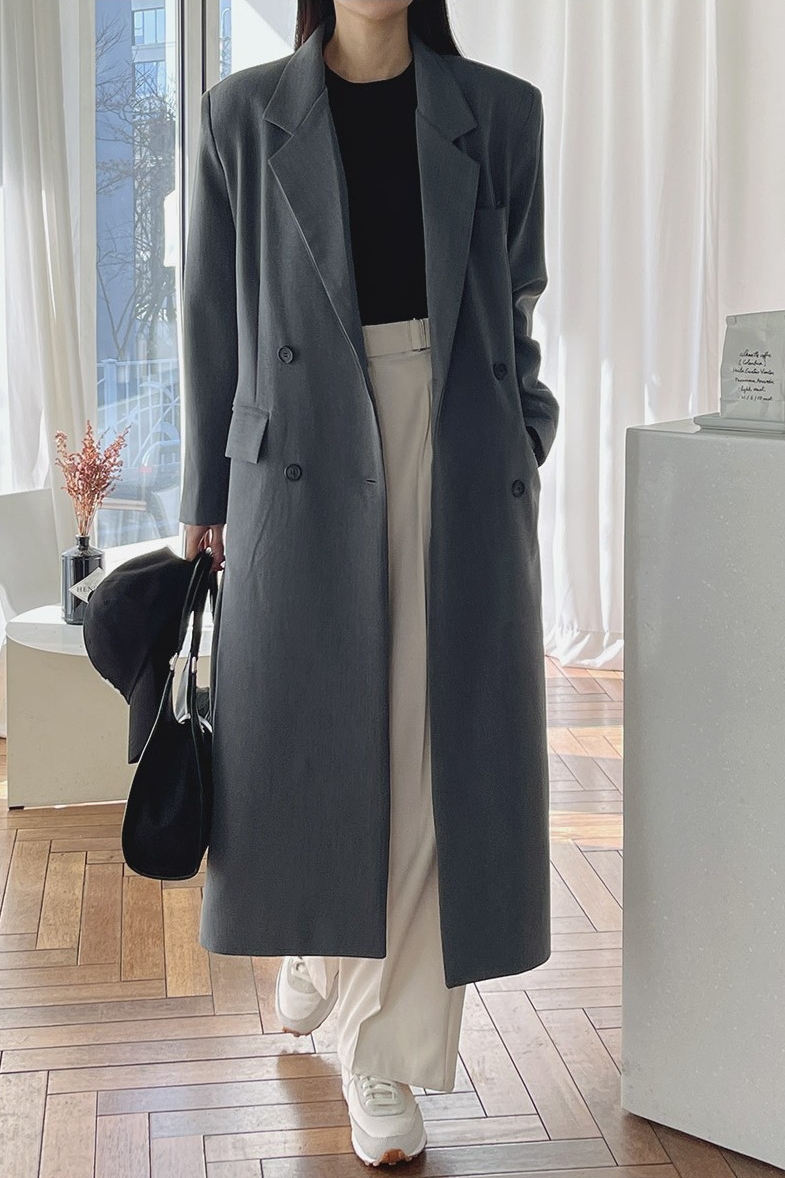 TWEE Rogan Double Long Jacket | Coats for Women | KOODING