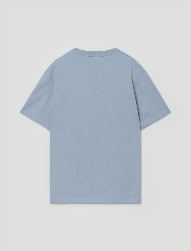 sky blue tee shirt