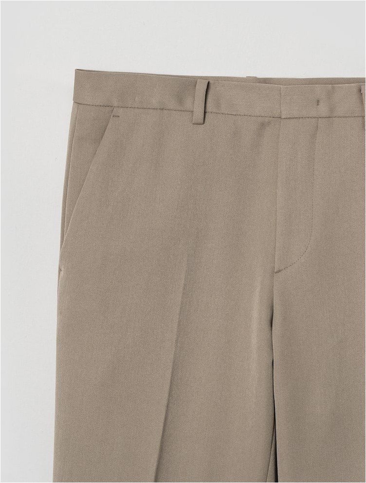 8seconds Basic Slim Fit Slacks Beige | Dress Pants for Men | KOODING