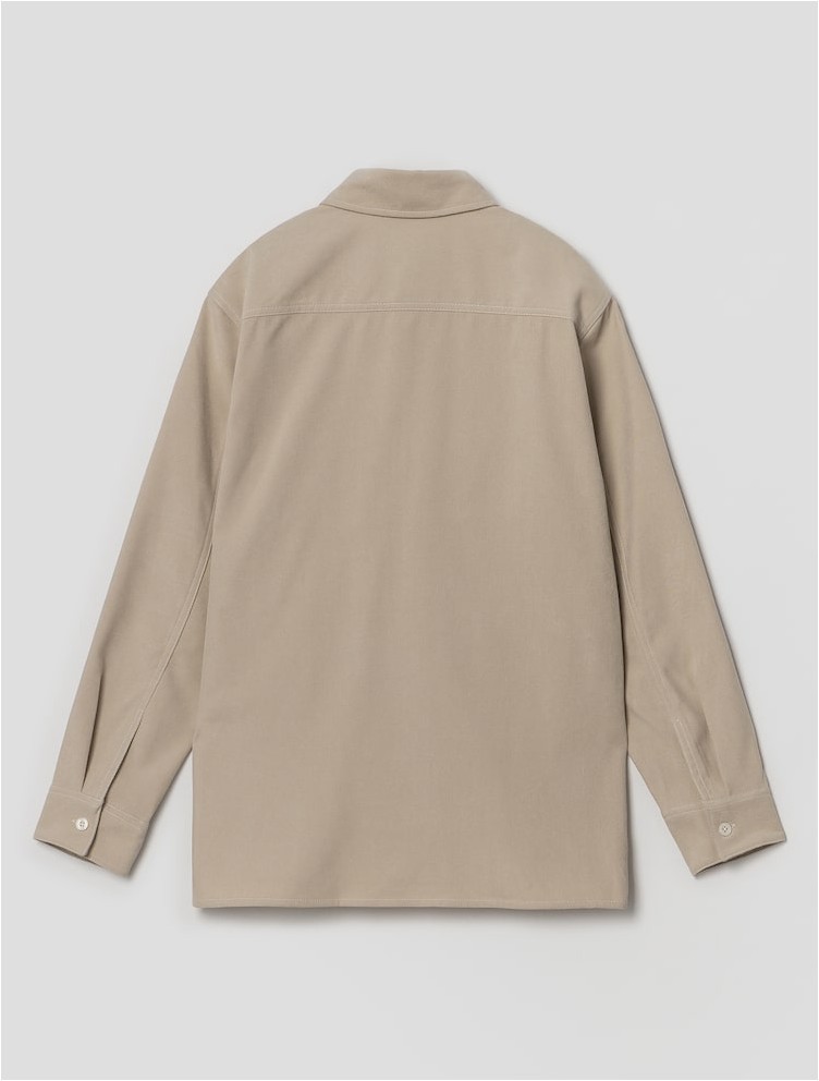 Casual Beige Textured Shirt - Bice