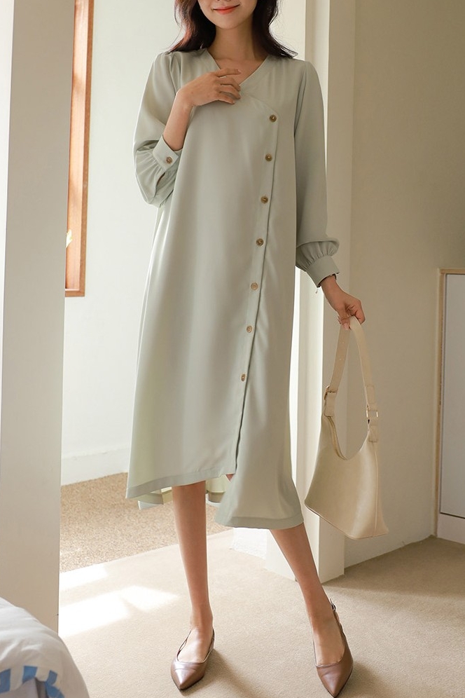 JUSTONE Spring Scent Button Silky Dress Belt Set | Fit