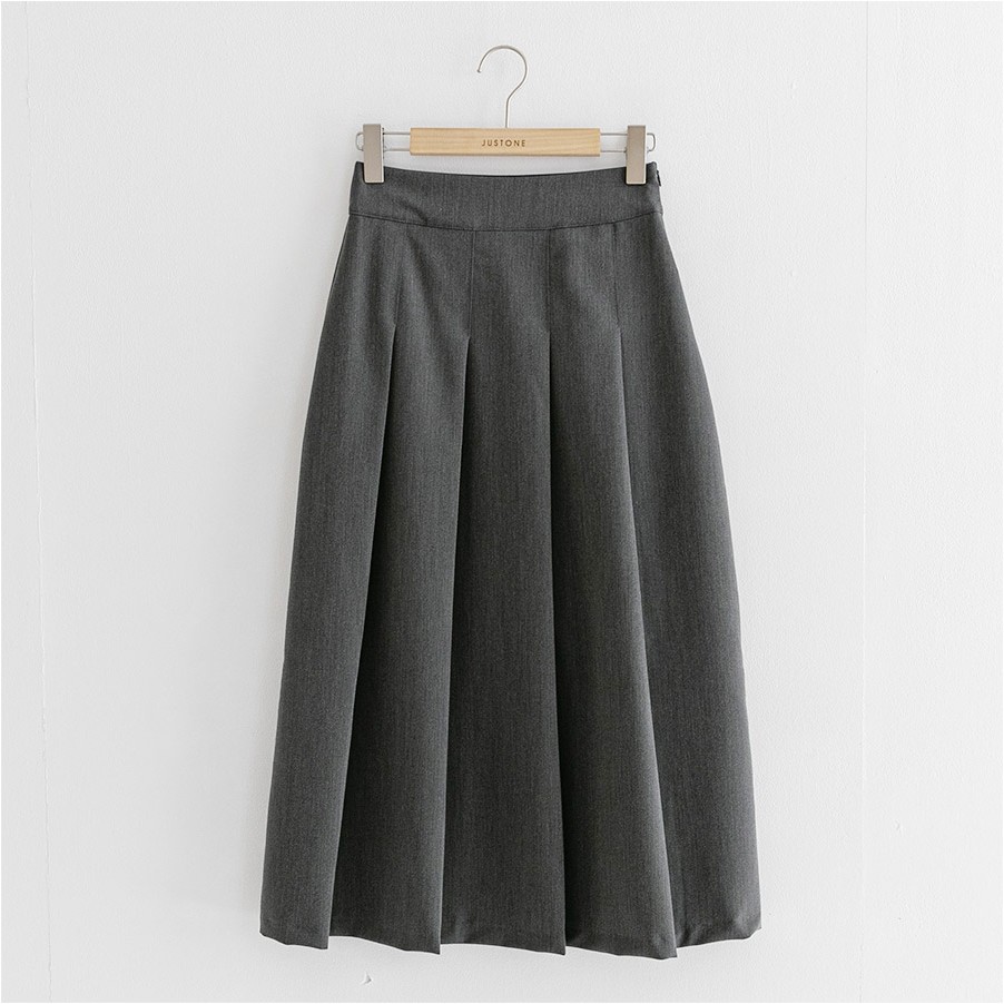 JUSTONE Trend Solid Moist Pleated Skirt | A-Line for Women | KOODING