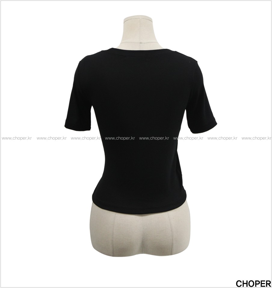 choper Fit Pretty Shirred Crop Tee Shirt | Cropped for Women | KOODING
