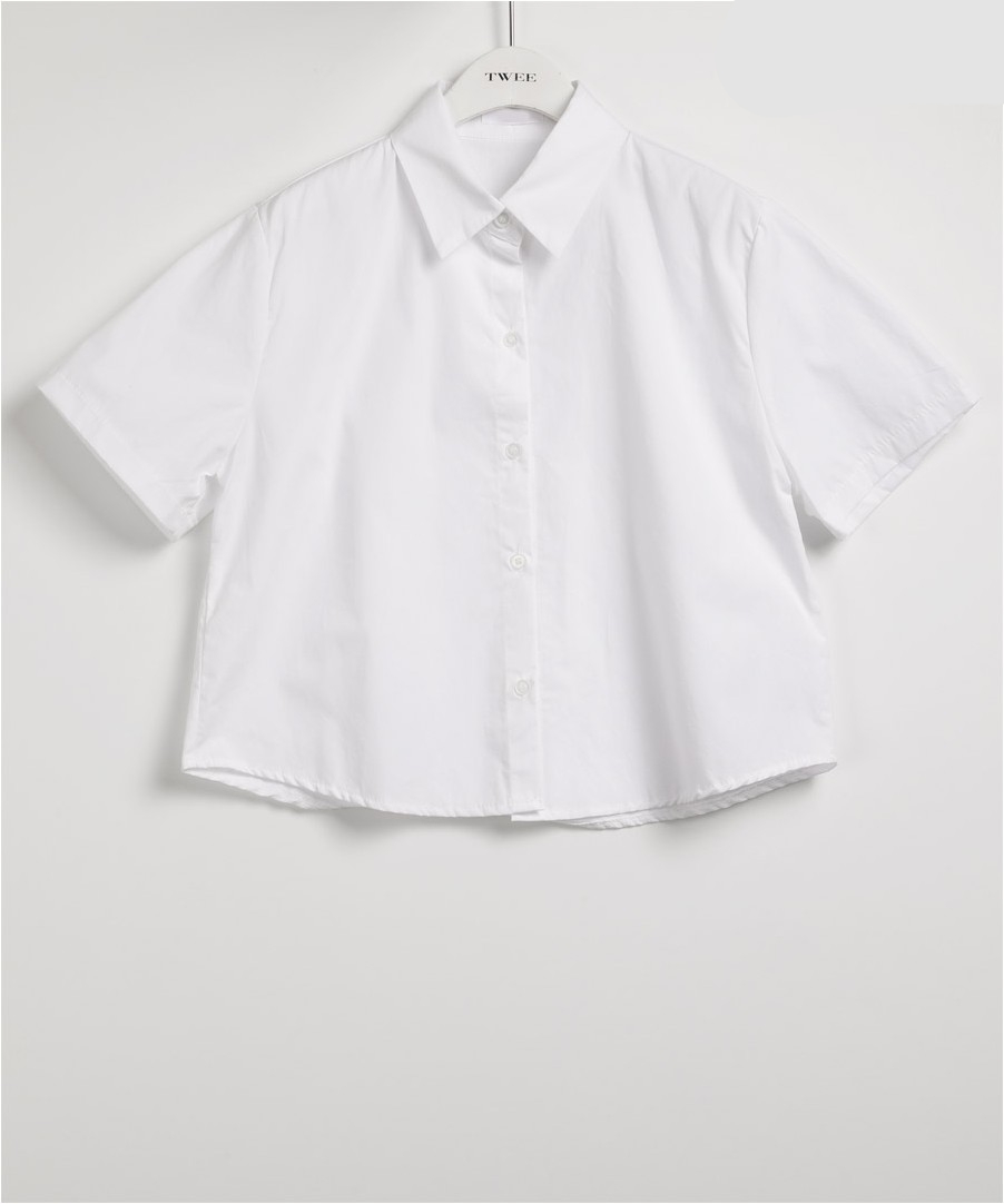 TWEE Kein Cotton Crop Short Sleeve Shirt | Collared Shirts