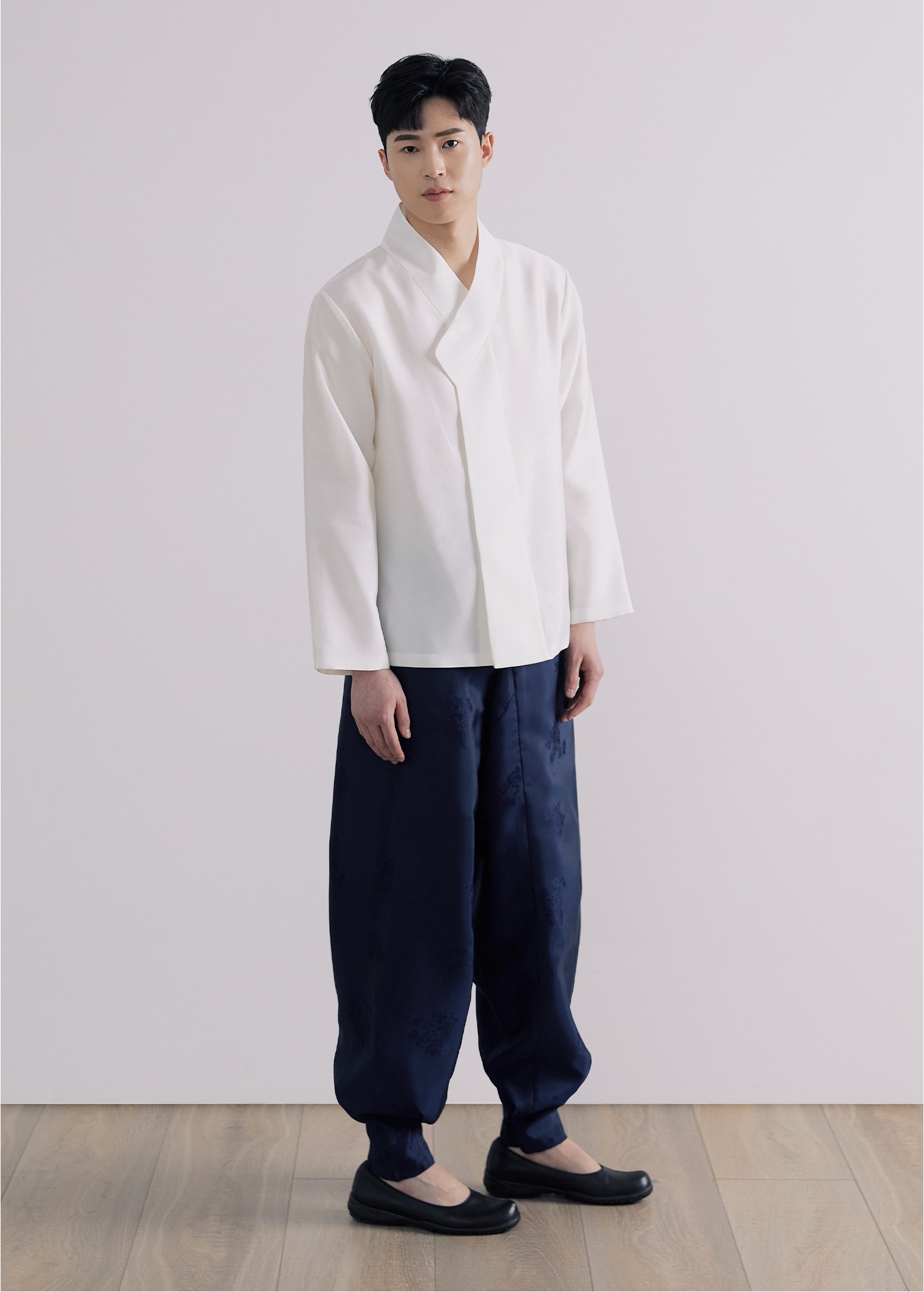 Handmade Modern Hanbok Linen Shirt For Men high quality | White Half-sleeves Men's Jeogori (SNM0008)