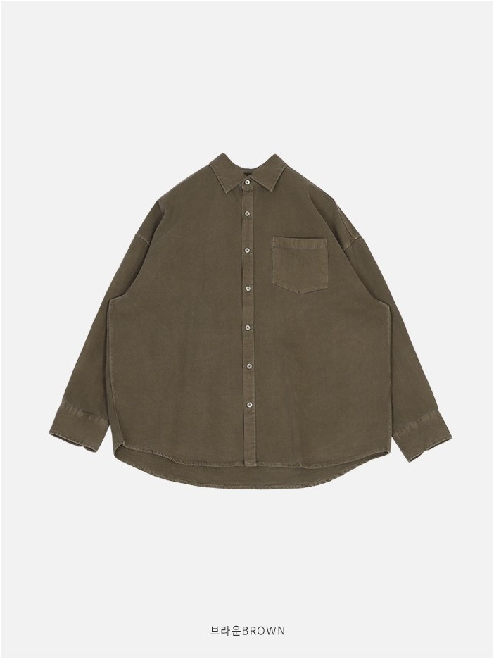 FLYDAY Label Oversized Pigment Shirt | Casual Shirts for Men | KOODING