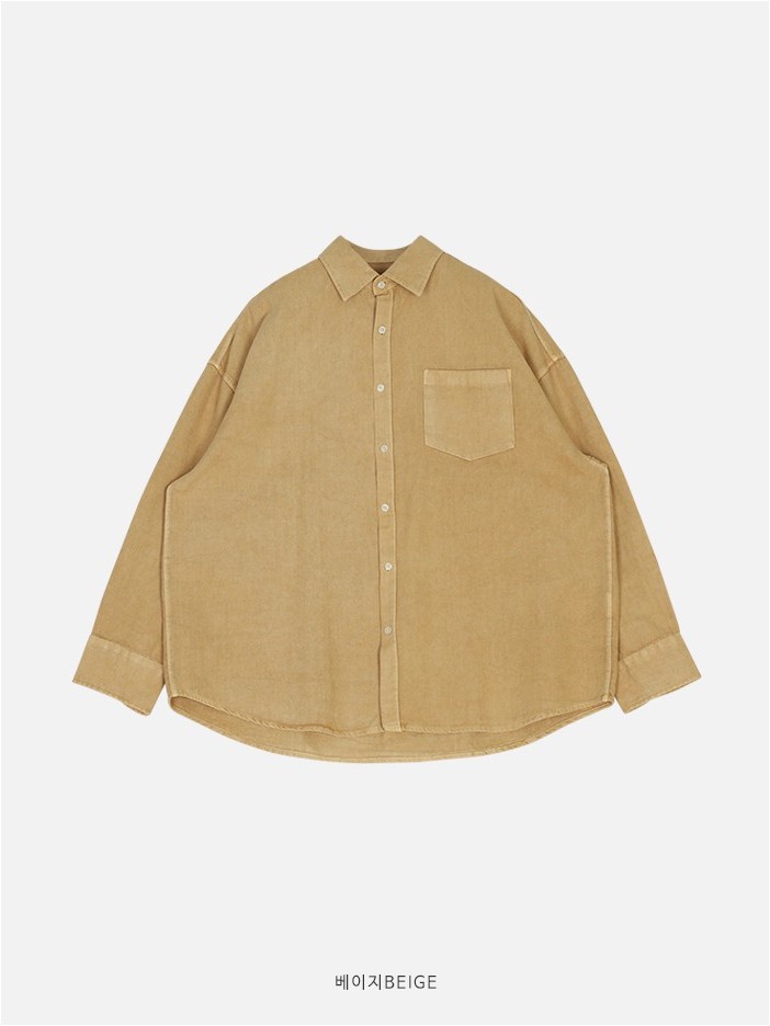 FLYDAY Label Oversized Pigment Shirt | Casual Shirts for Men | KOODING