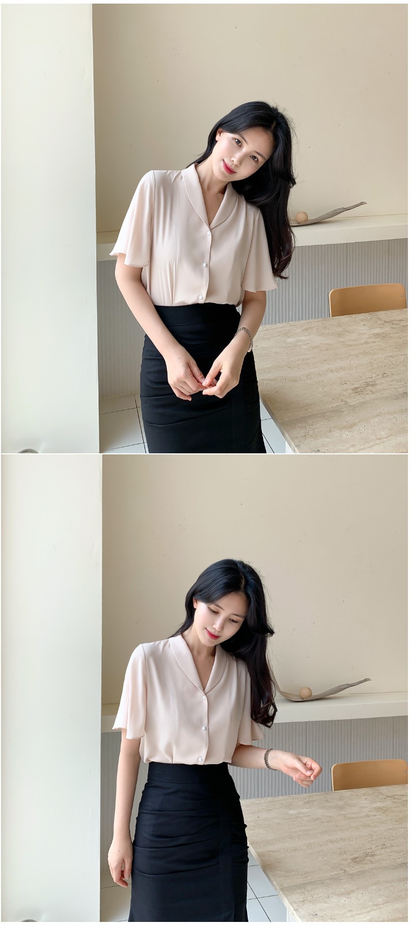 Benito Root Pintuck Blouse - Korean Clothing And Cosmetics, Fashion Tops  Blouse Simple