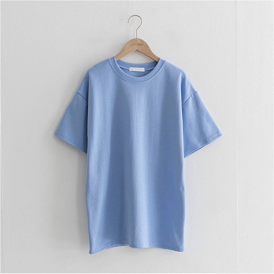 JUSTONE Together Double Basic Short Sleeve Tee Shirt | Basic Tees for ...