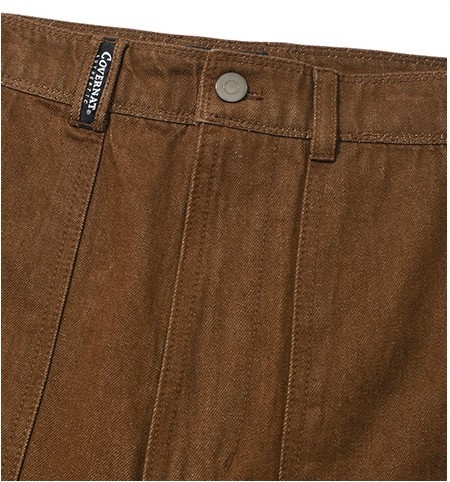 Covernat Unisex Daily Fatigue Denim Pants Brown | Wide for Women