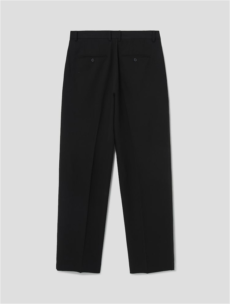 8seconds Basic Semi Wide Fit Slacks Black | Dress Pants for