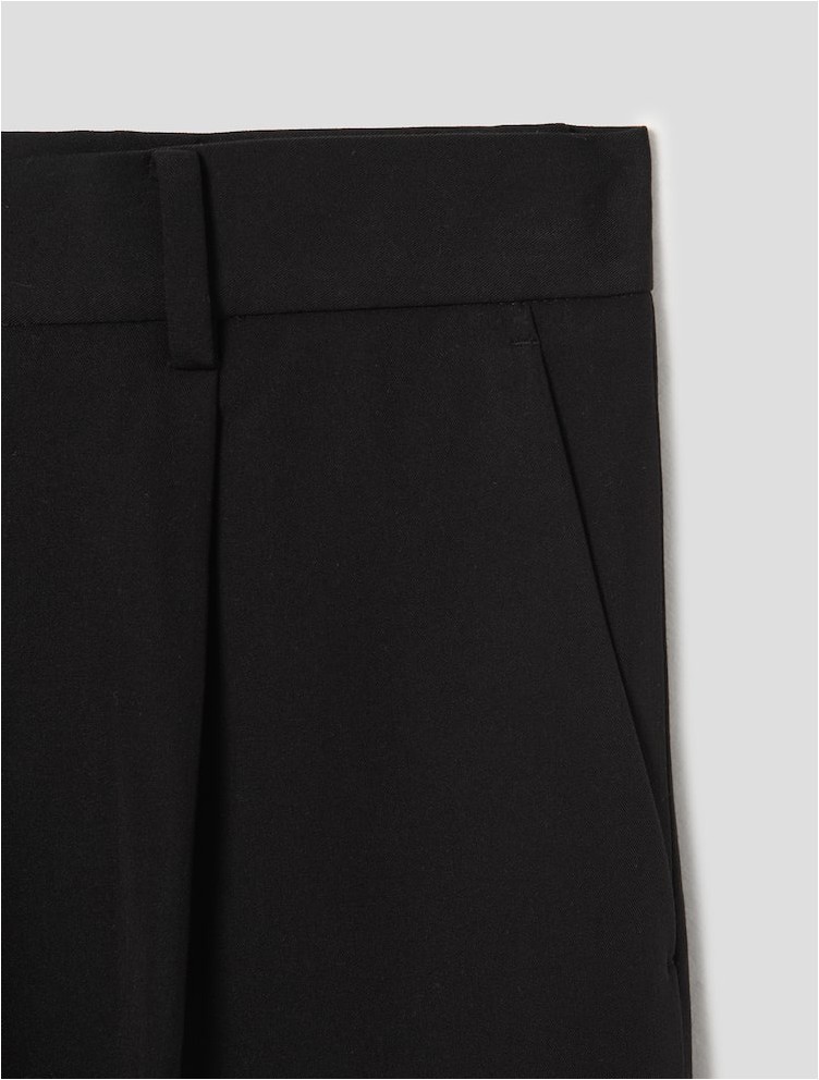 8seconds Basic Tapered Fit Slacks Black | Dress Pants for Men | KOODING