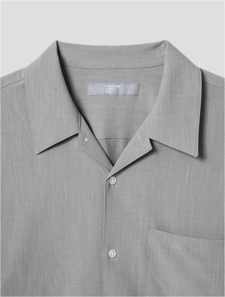 8seconds Open Collar Long Sleeve Shirt Gray | Casual Shirts for