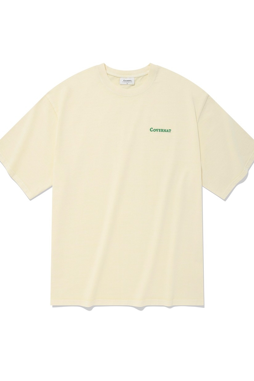 MLB Korea Unisex Checkerboard Clipping Logo Oversized Short Sleeve Tee Shirt NY Yankees Green