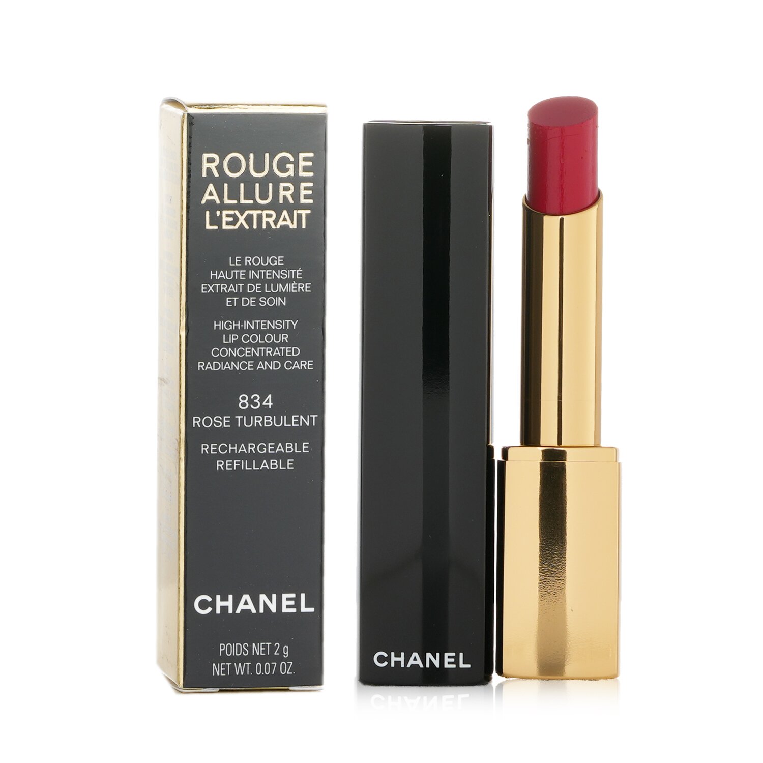 Chanel Rouge Allure L'Extrait Lipstick | 834 Rose Turbulent 0.07 oz