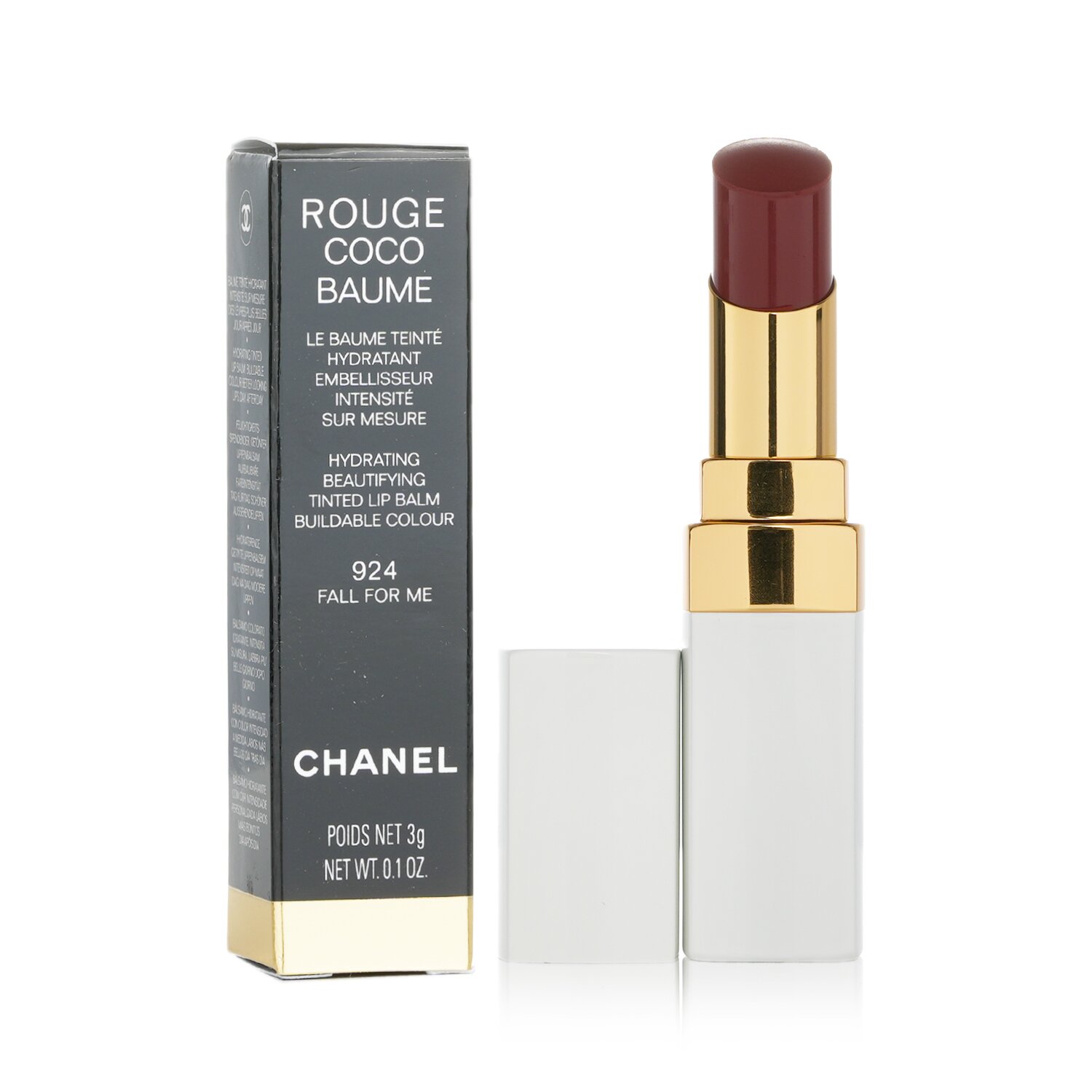 Chanel Rouge Coco Baume Hydrating Beautifying Tinted Lip Balm 924 Fall for Me