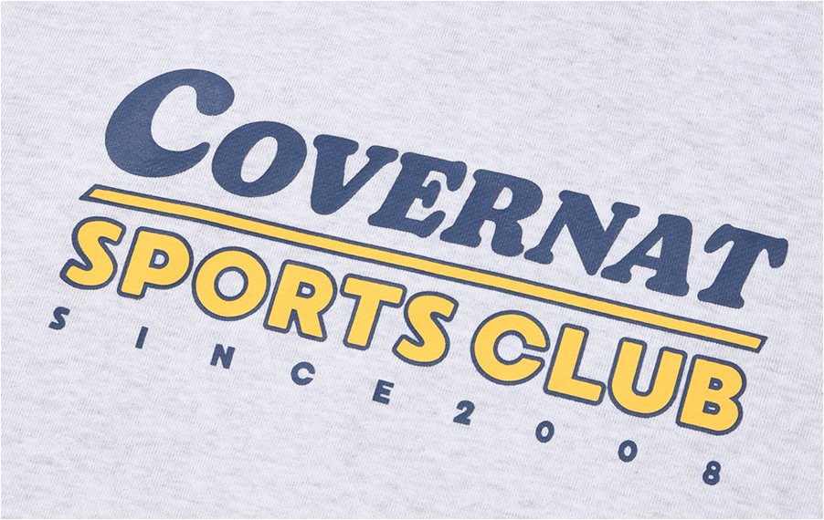 Covernat Unisex Sports Club Authentic Logo Hoodie Header Gray