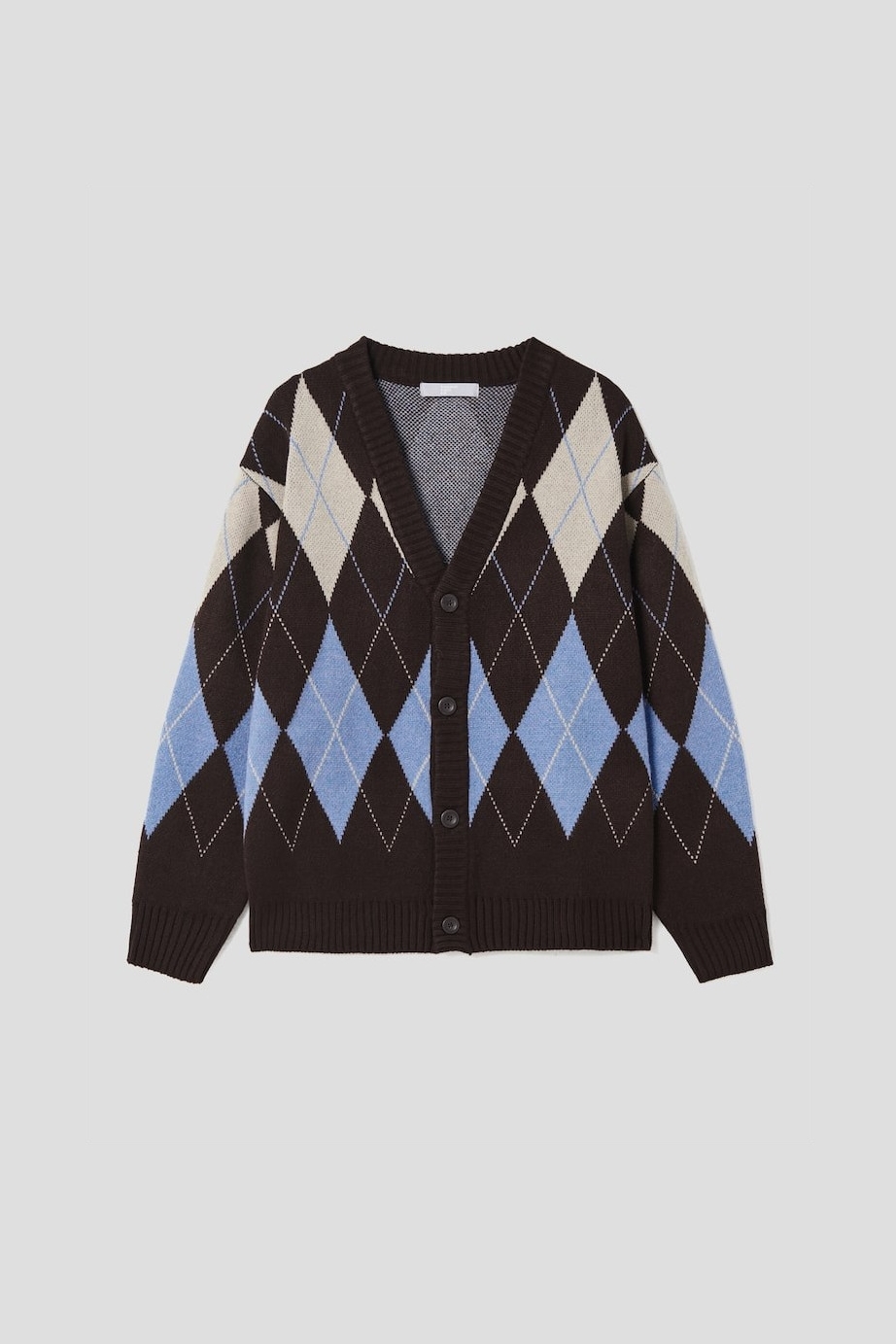 Argyle Cardigan Brown