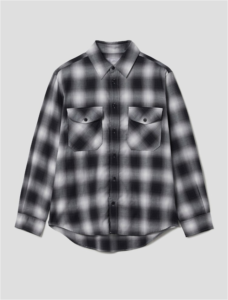 8seconds Two Pockets Ombre Check Shirt Black | Plaid for Men | KOODING