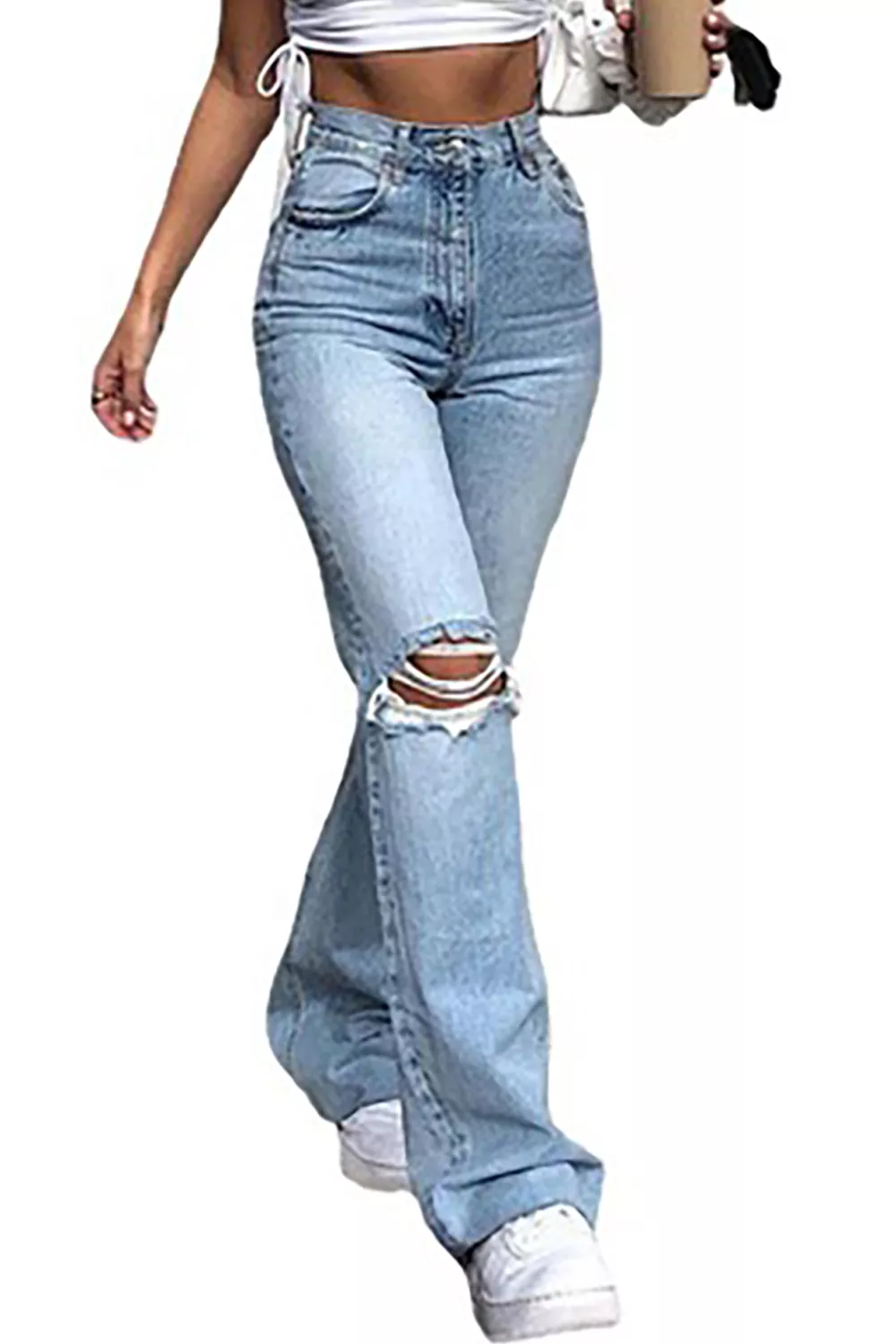 KAC Women's Fashion Wide Leg Flared Jeans | KOODING