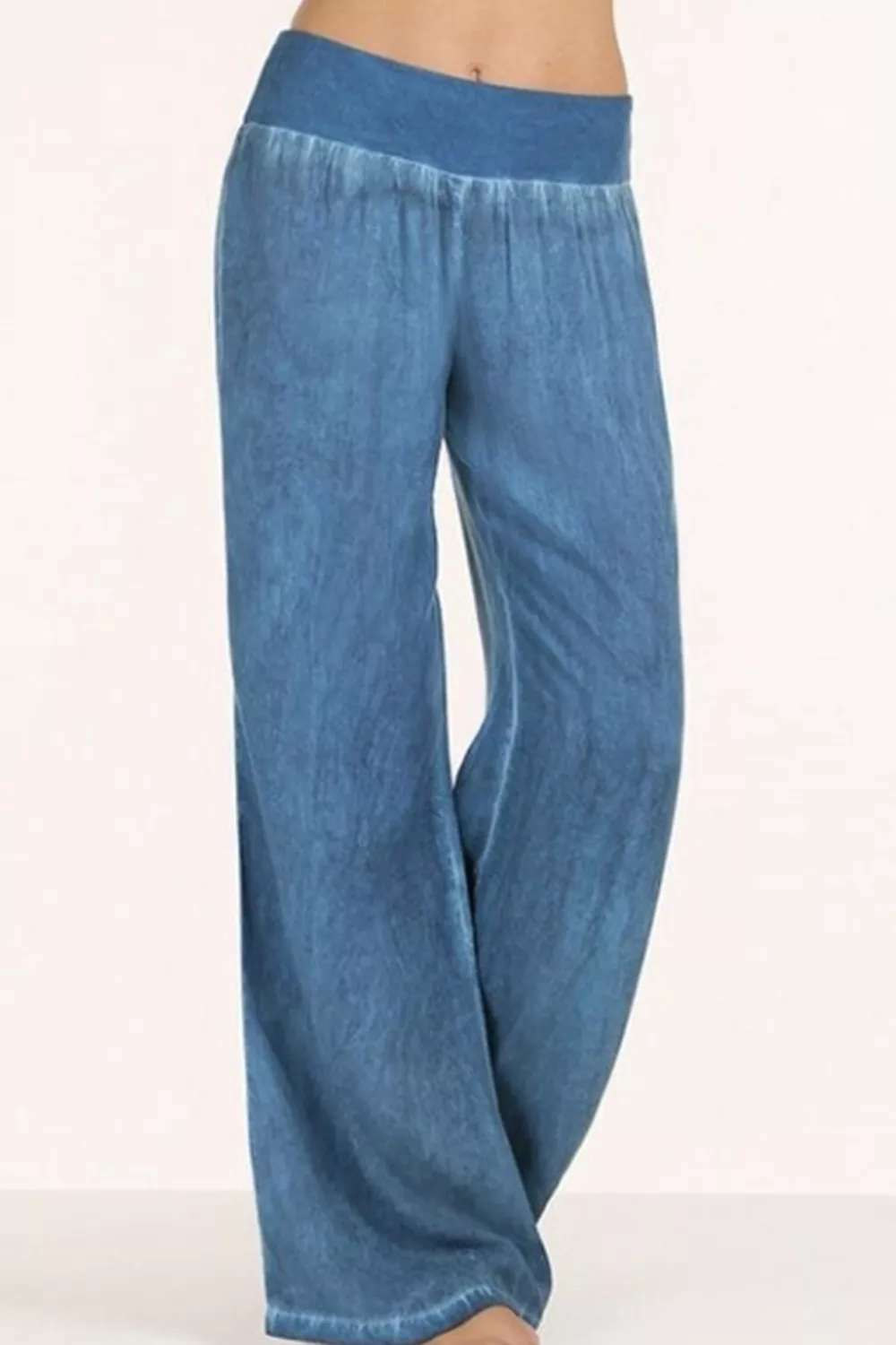 KAC Women's Thin Denim Wide-legged Pants Pants | KOODING