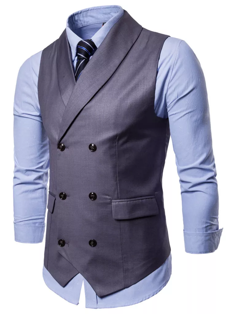 KAC Men's Business Suit Vest Slim Fit Skinny Wedding Waistcoat | KOODING