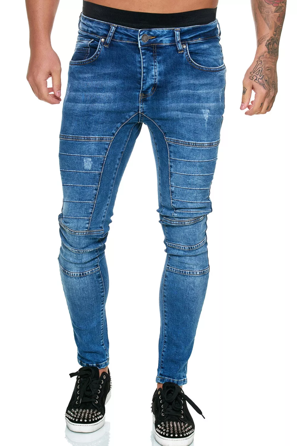KAC Men's Fashion High Waist Slim Jeans | KOODING